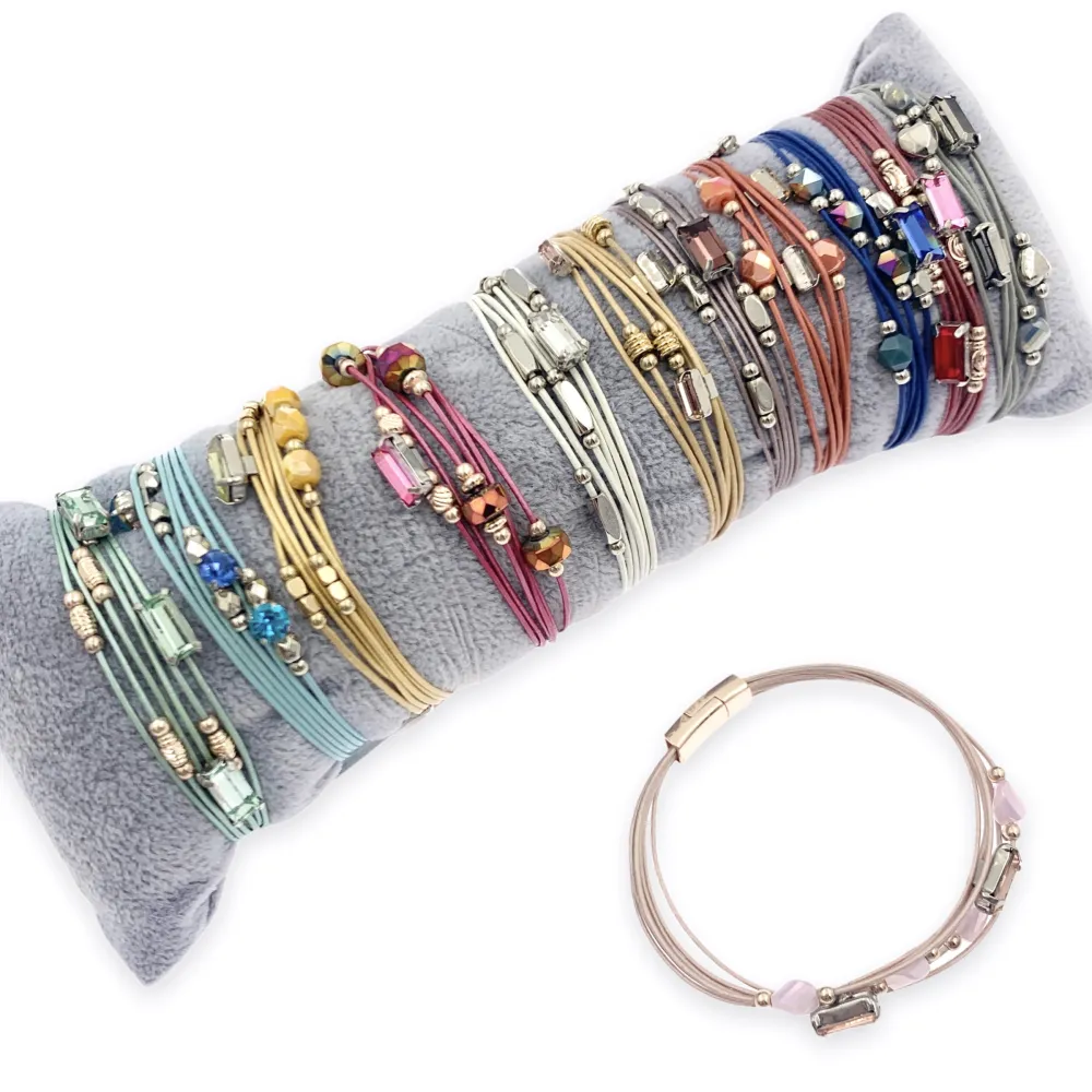 BPM176-233-Multifili con Charmes- 12 Pz Bracciali - BPM176-233-Multifili con Charmes- 12 Pz Bracciali