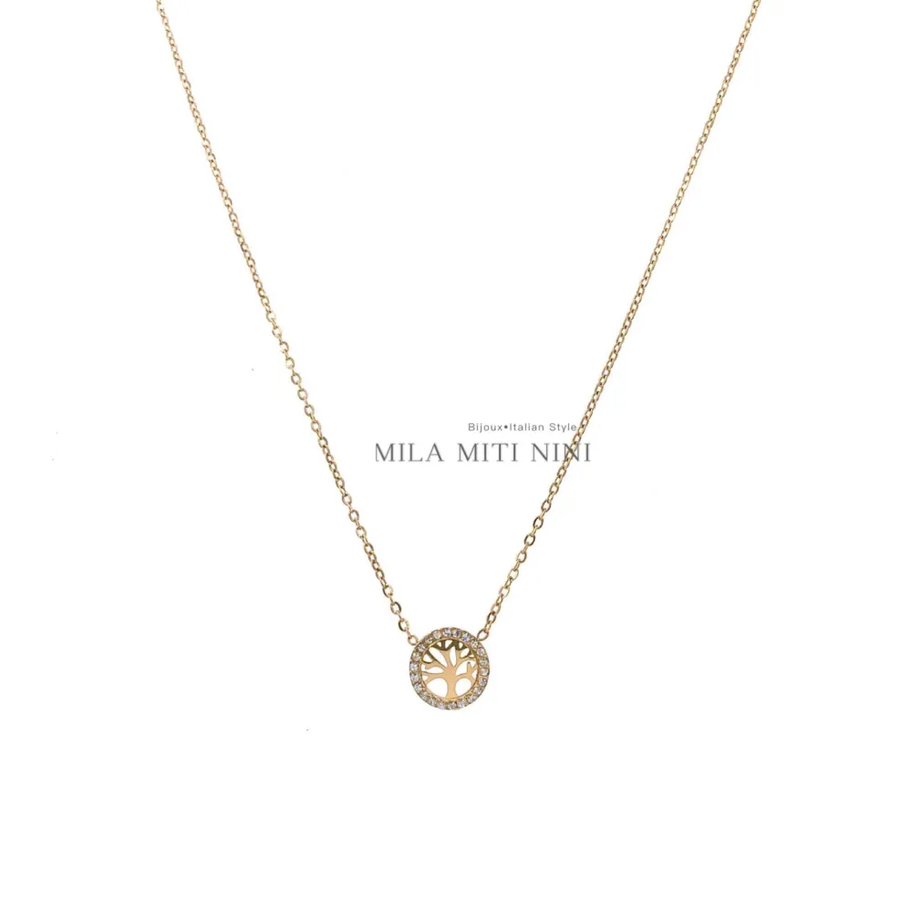 Albero della Vita-Collana Corta in Acciaio - CAC103-AA12