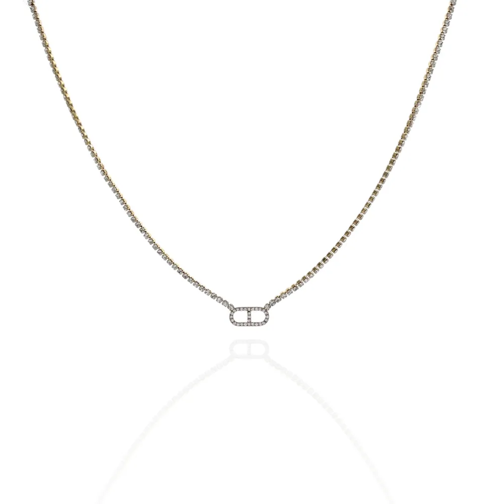 Ovale -Collana Corta in Acciaio - CAC-103-AA1545N