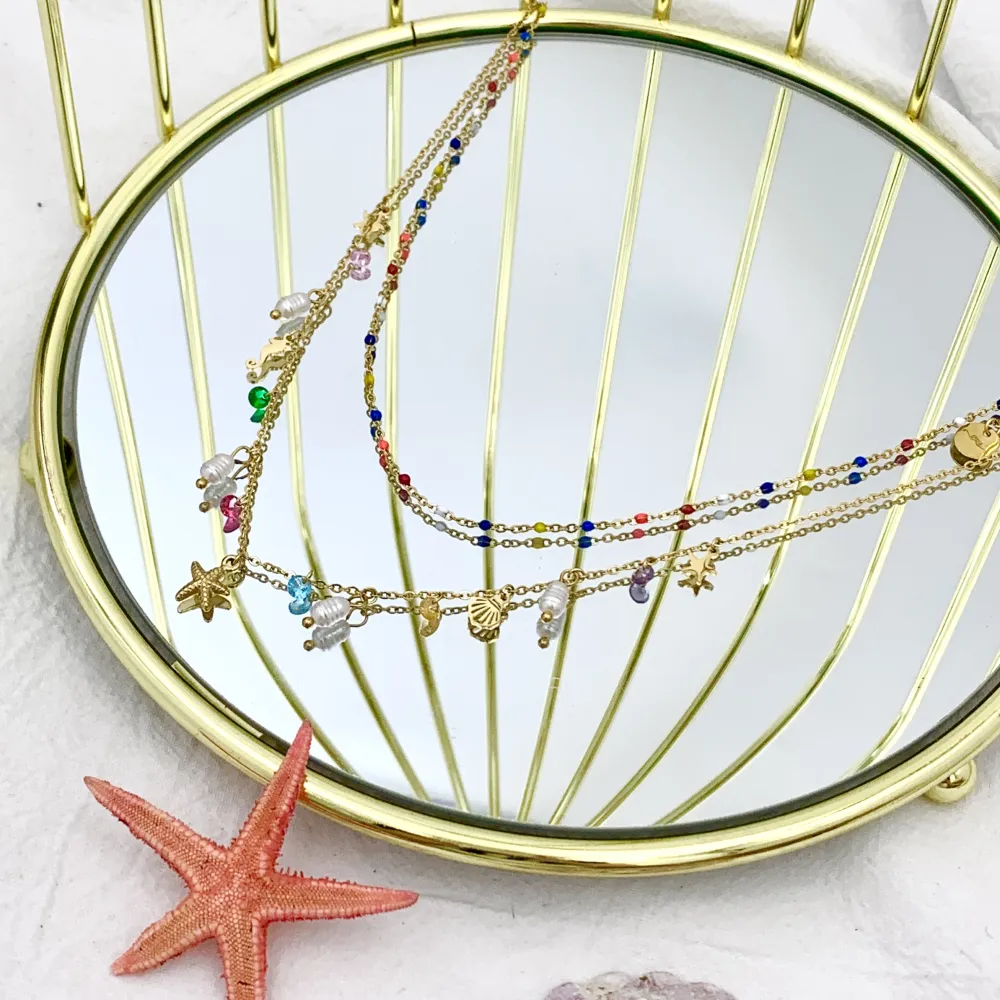 Stella Marina Estivo-Collana Corta in Acciaio - CAC-103-AA1738N