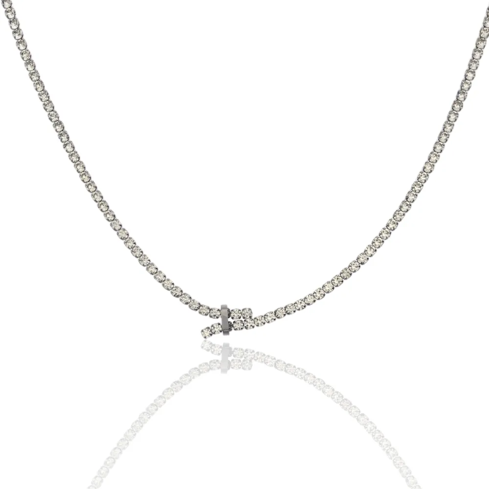 Doppio Tennis-Collana Corta in Acciaio - CAC-103-AA2436N