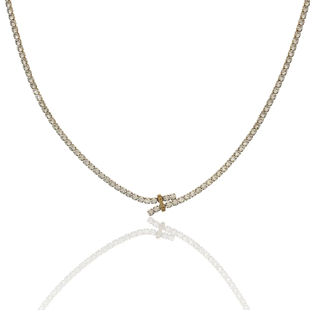 Doppio Tennis-Collana Corta in Acciaio - CAC-103-AA2436N