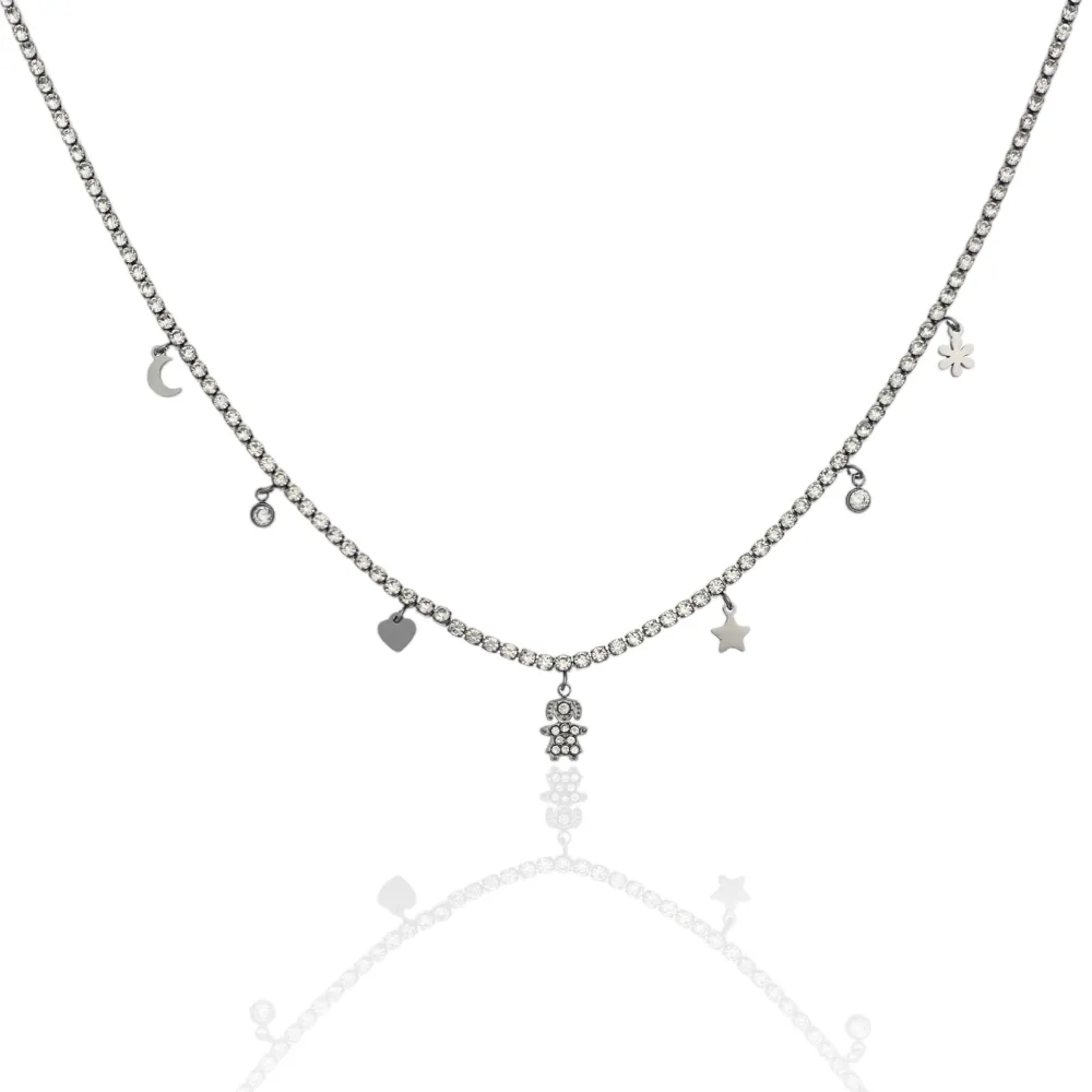 Tennis con Bimba-Collana Corta in Acciaio - CAC-103-AA2540N Bimba