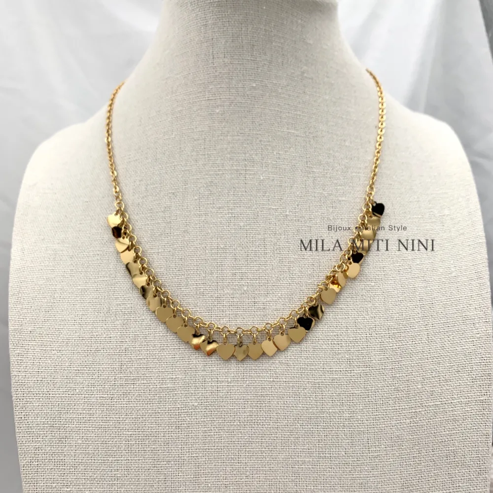 30 Cuorecini-Collana Corta in Acciaio - CAC-103-AA269N