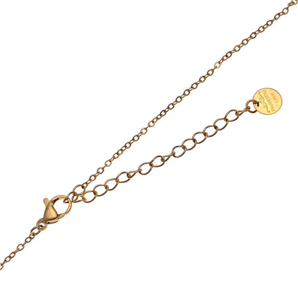 Campanello Smaltato con Cuore-Collana Girocollo in Acciaio - CAC-103-AA2700N