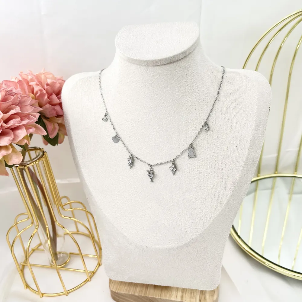 Gelato Orsetto -Collana Corta in Acciaio - CAC-103-AA2755N