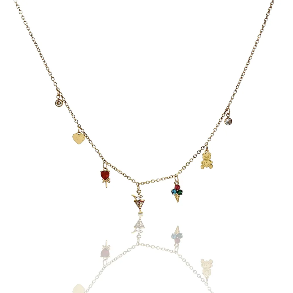 Gelato Orsetto -Collana Corta in Acciaio - CAC-103-AA2755N