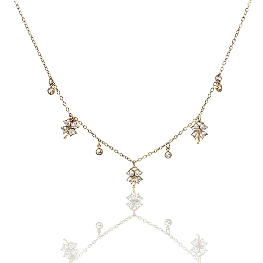 Quadrifoglio-Collana Corta in Acciaio - CAC-103-AA2768N