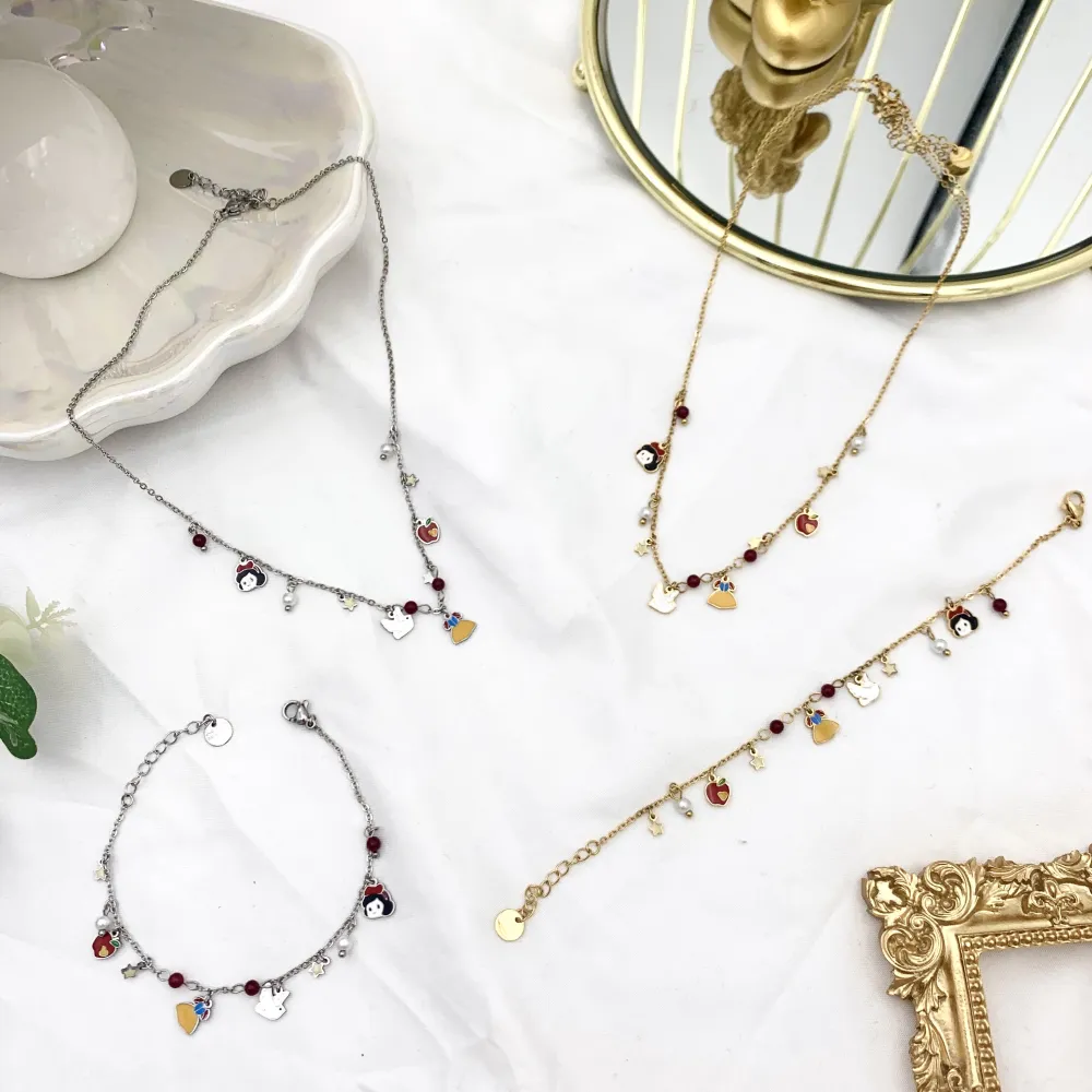 Biancaneve-Collana Corta in Acciaio - CAC-103-AA2794N