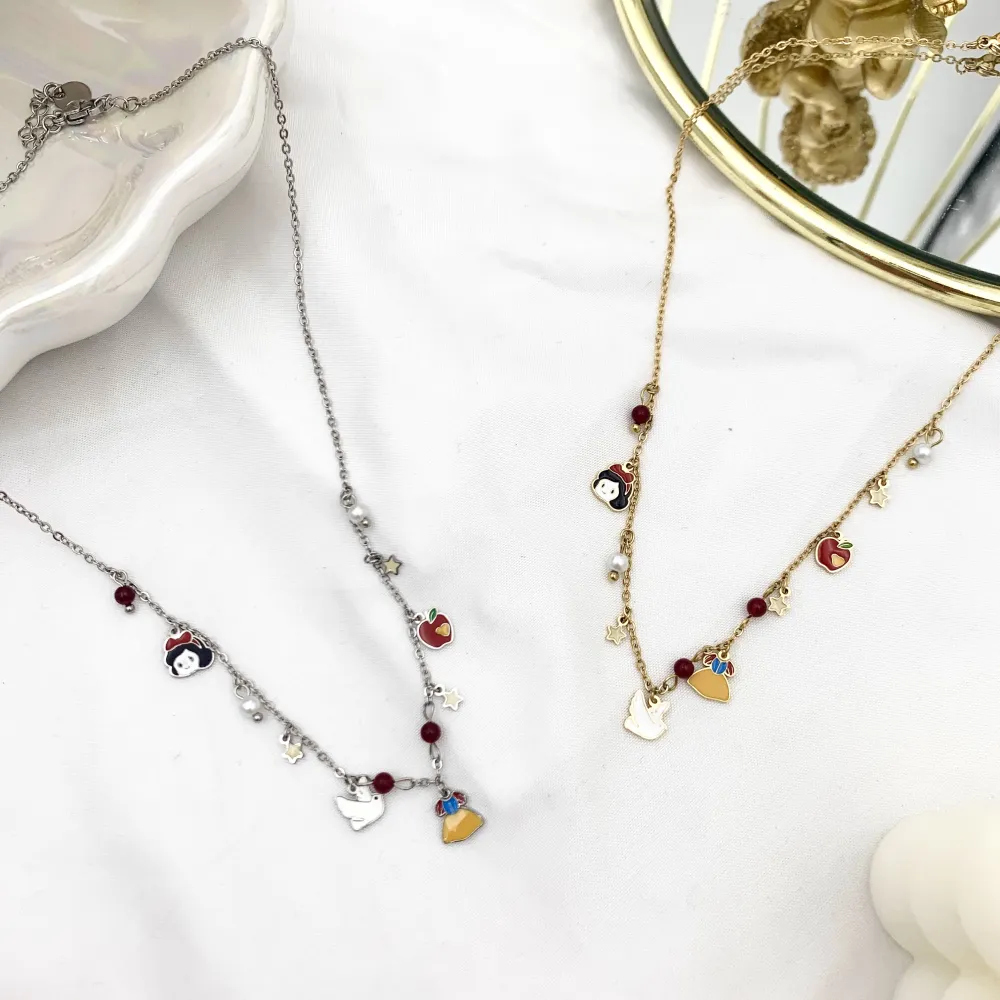 Biancaneve-Collana Corta in Acciaio - CAC-103-AA2794N