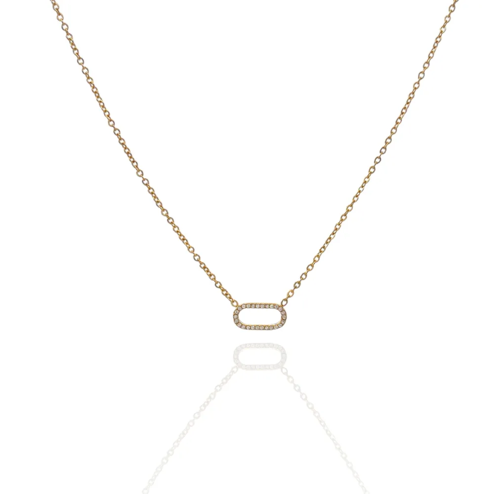 Ovale-Collana Corta in Acciaio - CAC-103-AA2830N