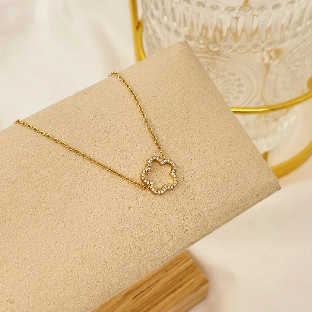 Fiore-Collana Corta in Acciaio - CAC-103-AA2842N