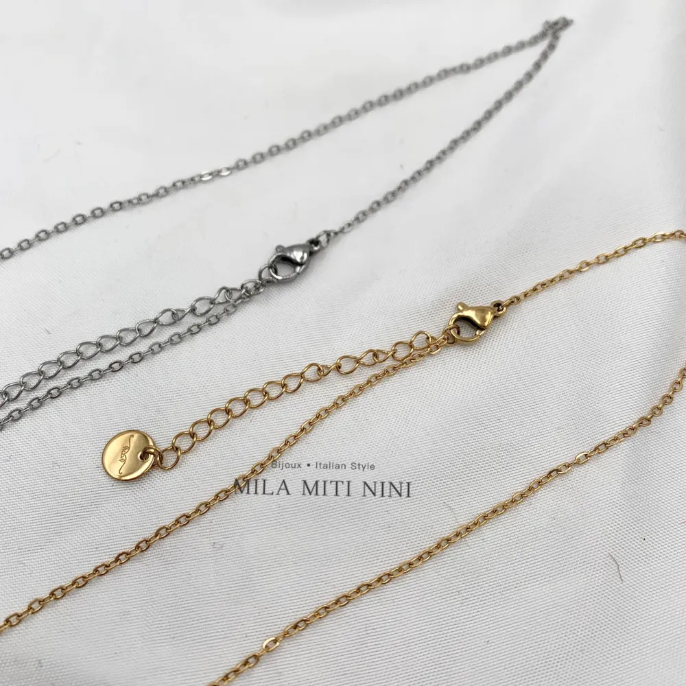 Iniziale Argento-Collana Corta in Acciaio - CAC-103-AA311N