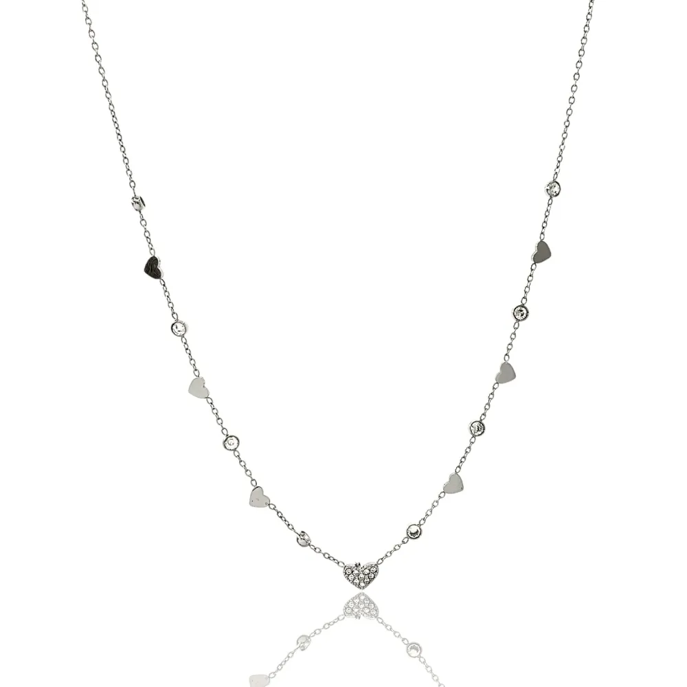 Cuore Punto Luce -Collana Corta in Acciaio - CAC-103-AA3482N