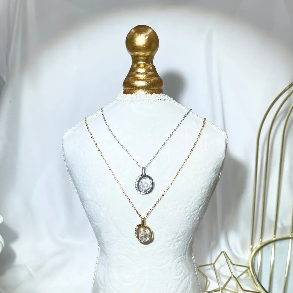 Punto Luce Ovale-Collana Corta in Acciaio - CAC-103-AA4142N