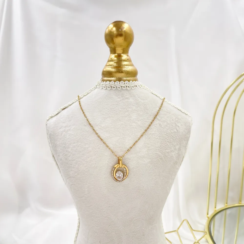 Punto Luce Ovale-Collana Corta in Acciaio - CAC-103-AA4142N