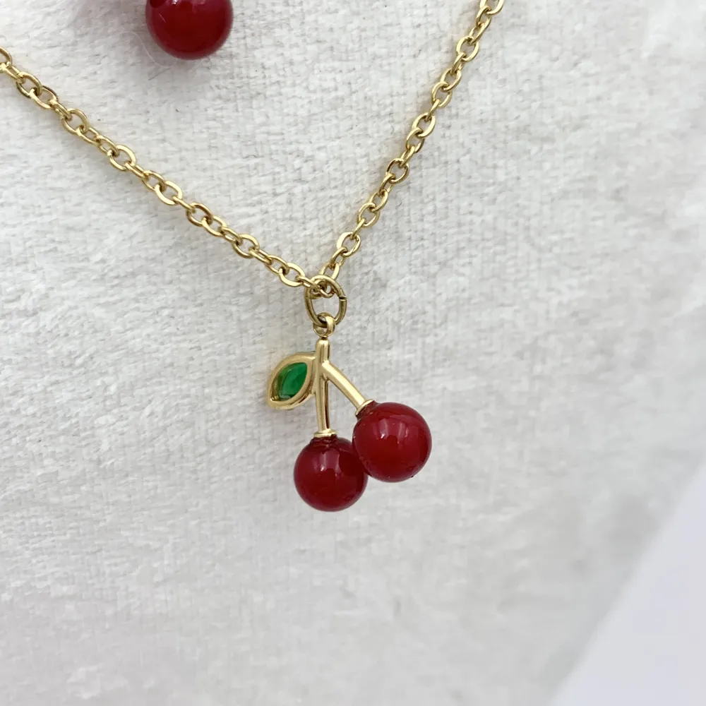 Ciliegia-Collana Corta in Acciaio - CAC-103-AA4532N