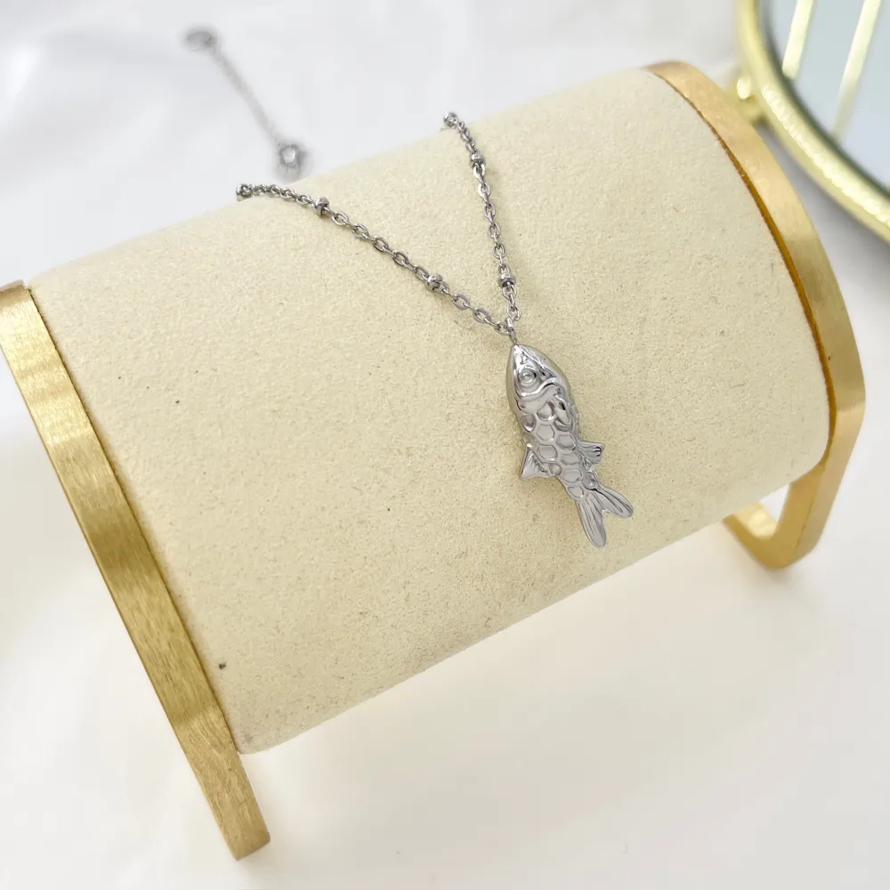 Pesce -Collana Girocollo in Acciaio - CAC-103-AA5100N