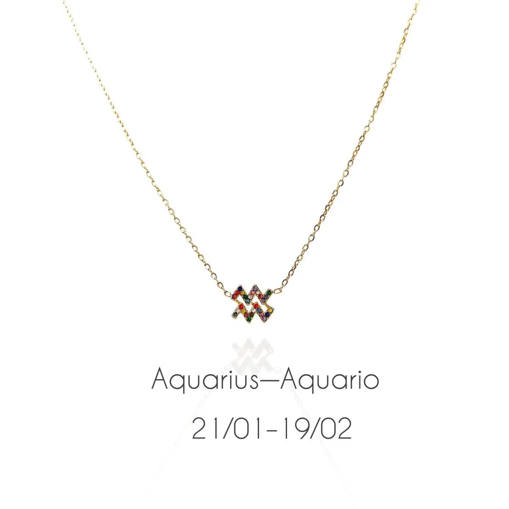 Segni Zodiacali -Collana Corta in Acciaio - CAC-103-AA52N ORO