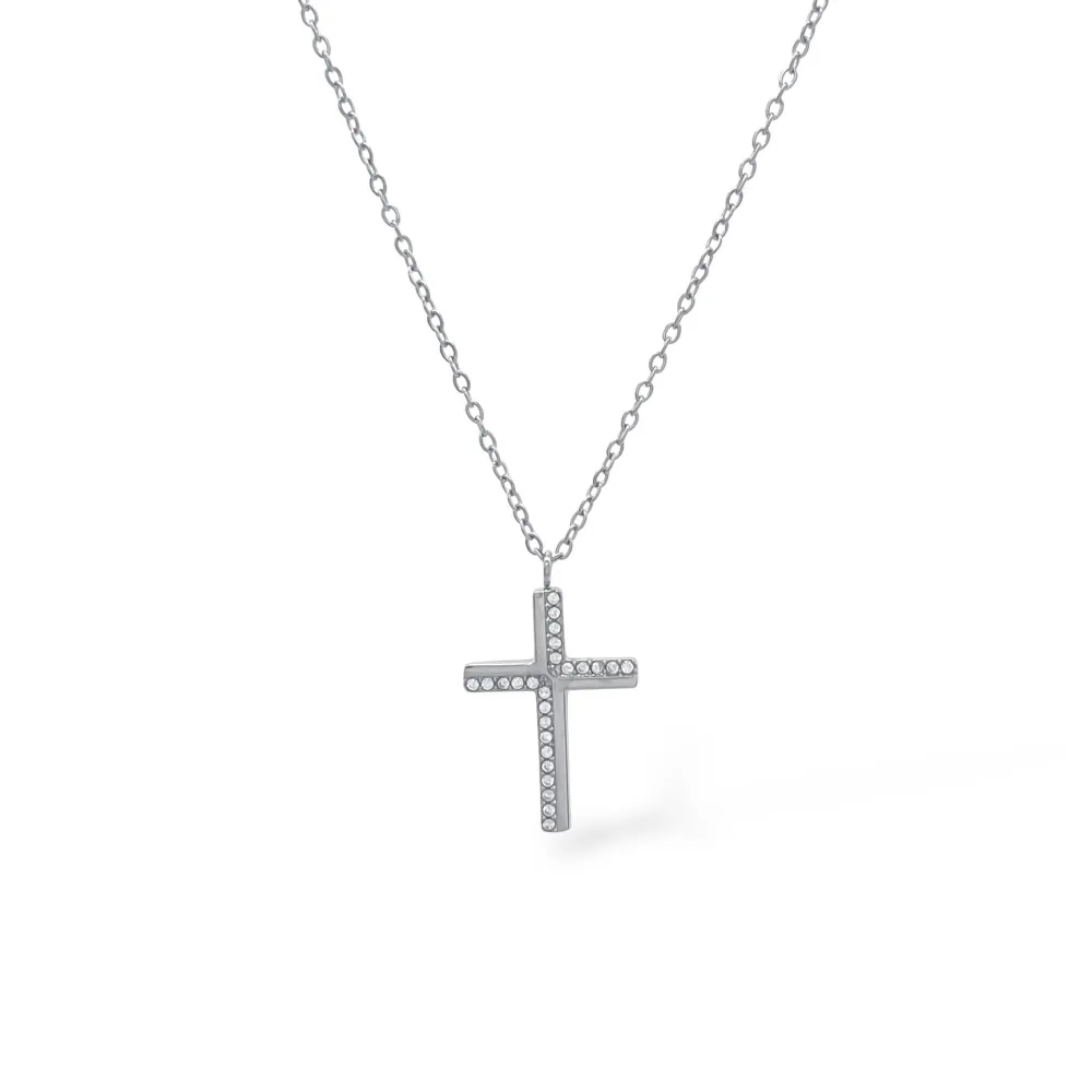 Croce-Collana Girocollo in Acciaio - CAC-103-AA5668N