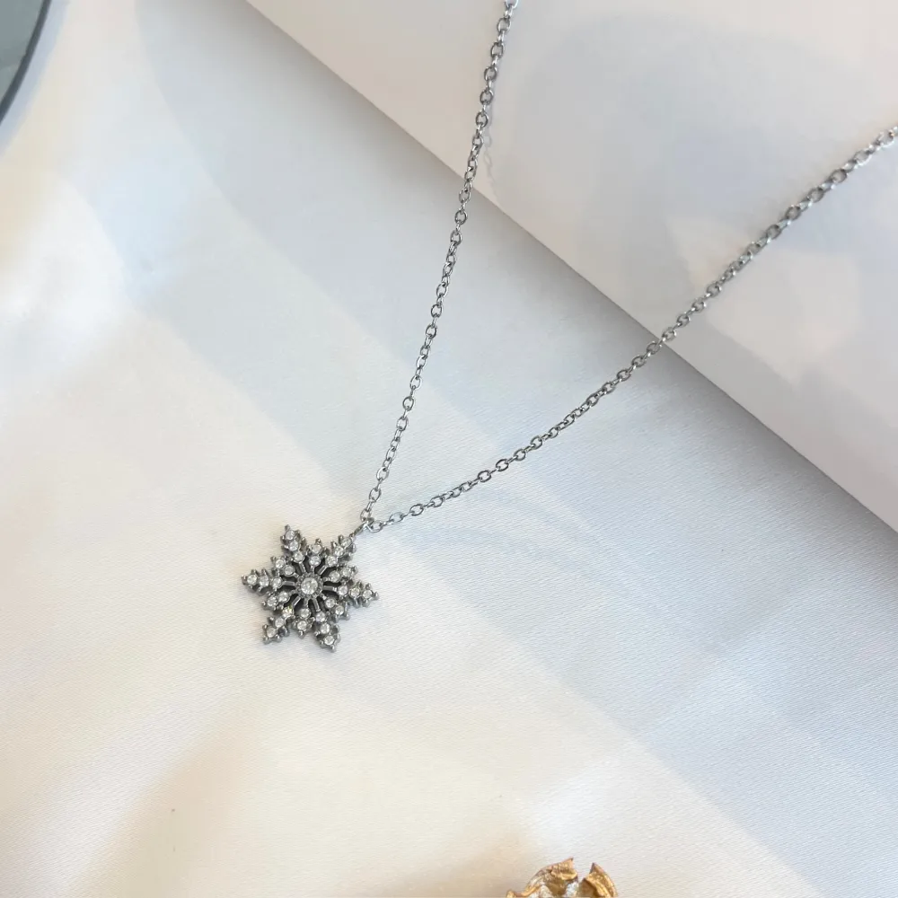 Fiocco di Neve-Collana Girocollo in Acciaio - CAC-103-AA5702N