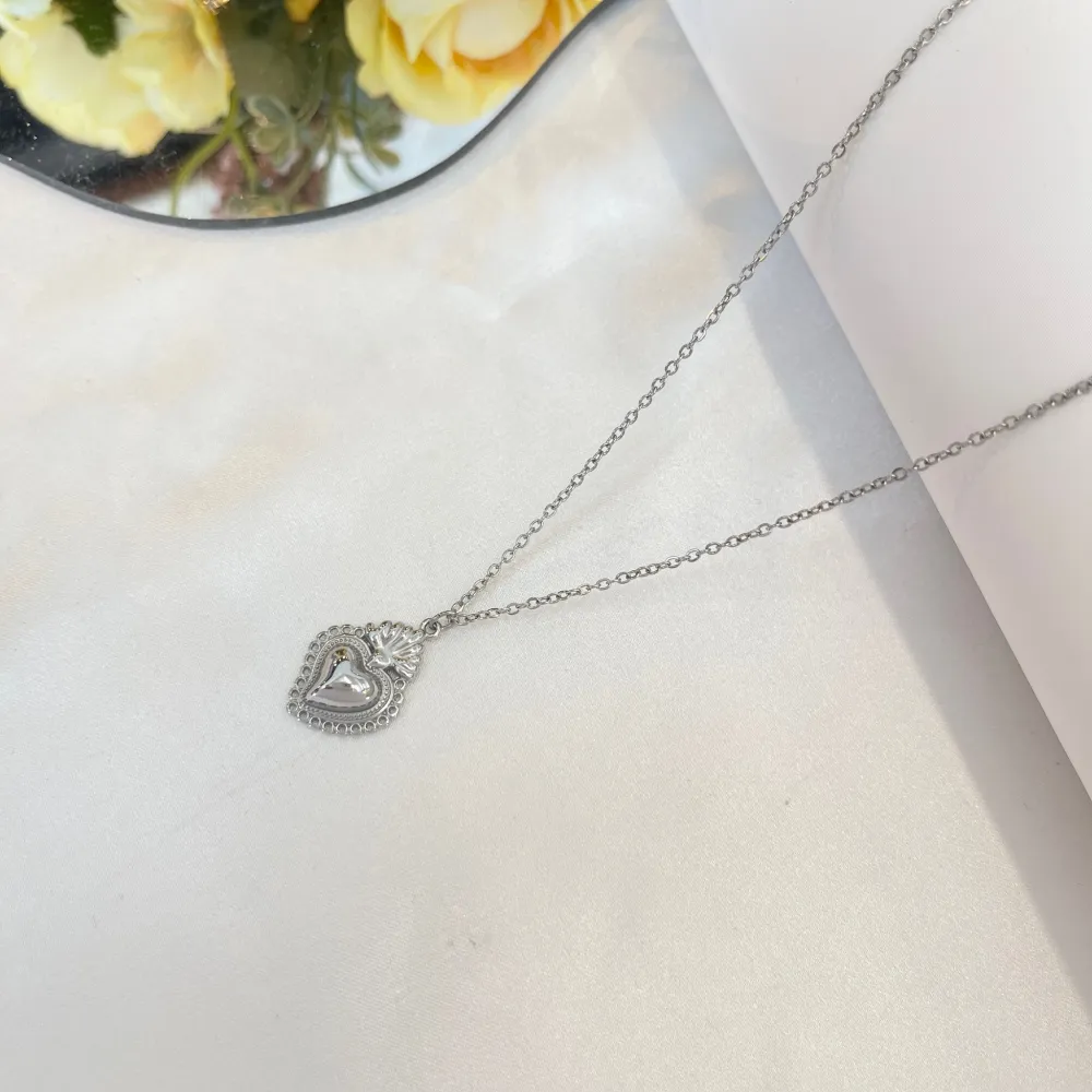 Sacro Cuore-Collana Girocollo in Acciaio - CAC-103-AA5736N