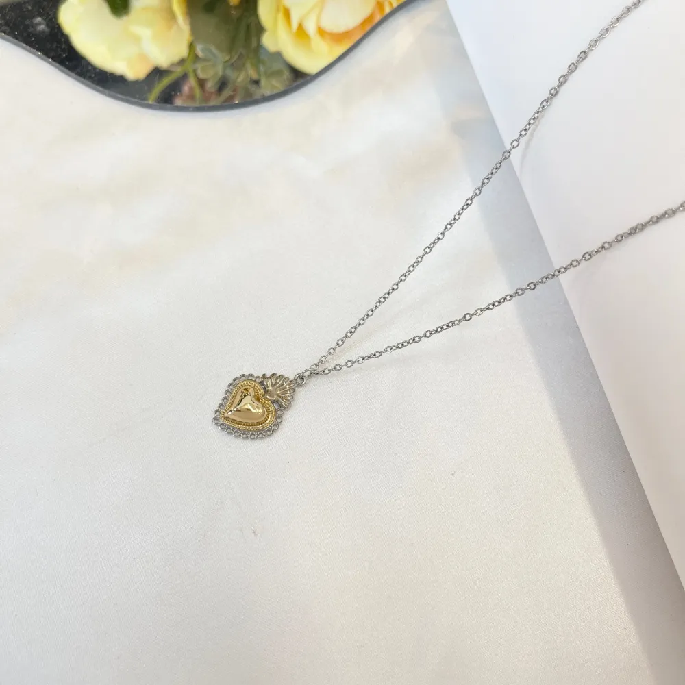 Sacro Cuore-Collana Girocollo in Acciaio - CAC-103-AA5736N