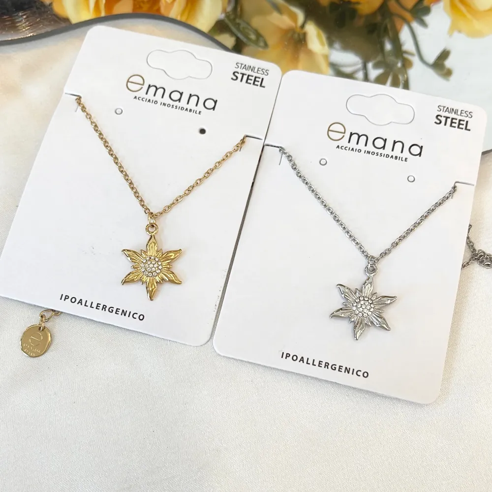 Fiore-Collana Girocollo in Acciaio - CAC-103-AA6074N