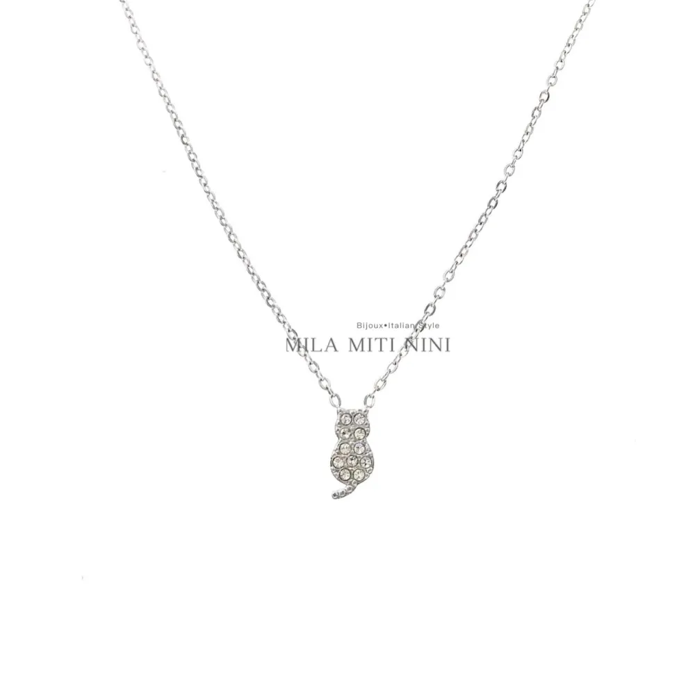 Gatto-Collana Corta in Acciaio - CAC103-AA6