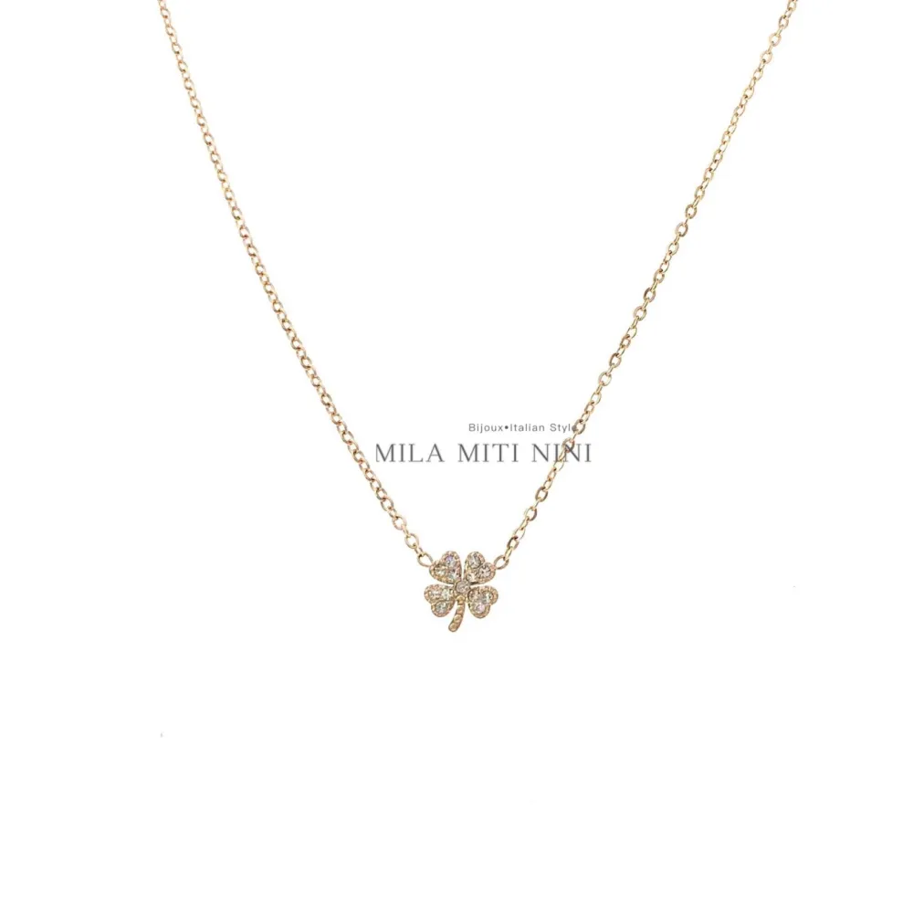 Quadrifoglio-Collana Corta in Acciaio - CAC103-AA8