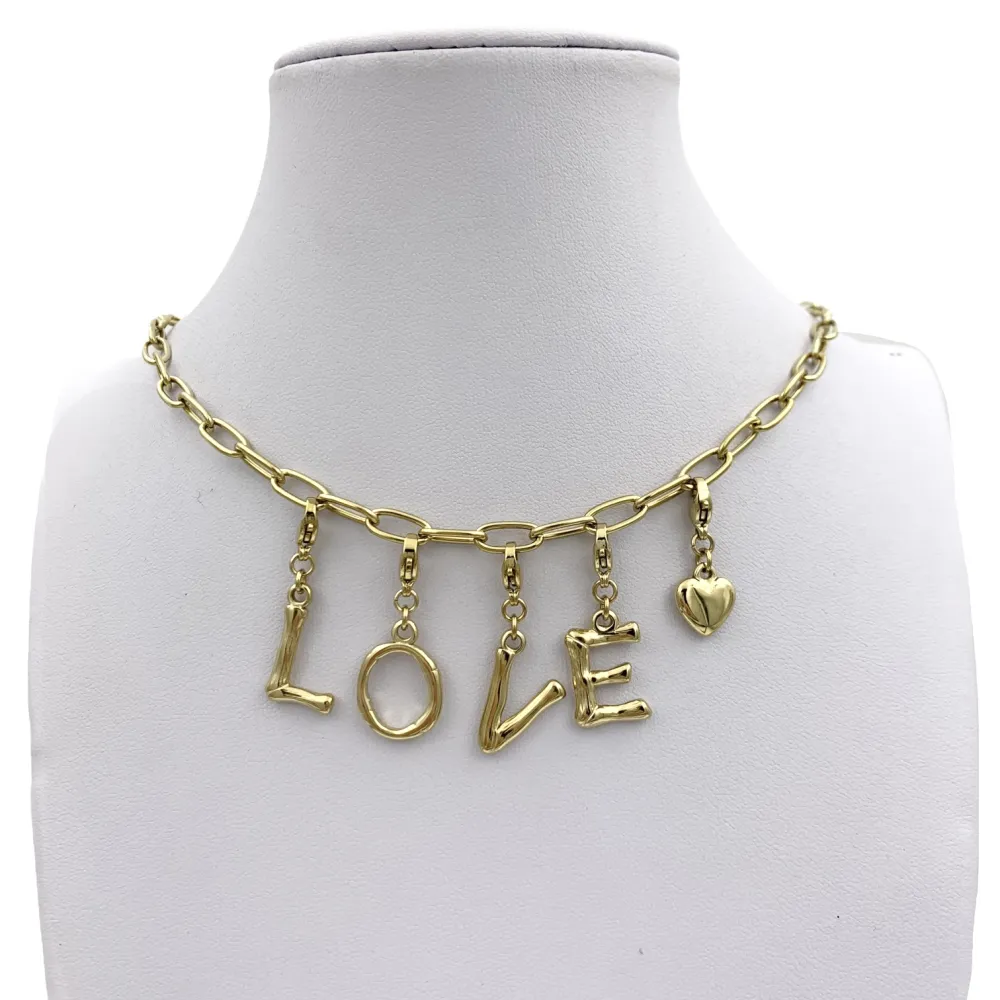 CAC64455-Catena Love - Collana Corta in Acciaio - CAC104-203