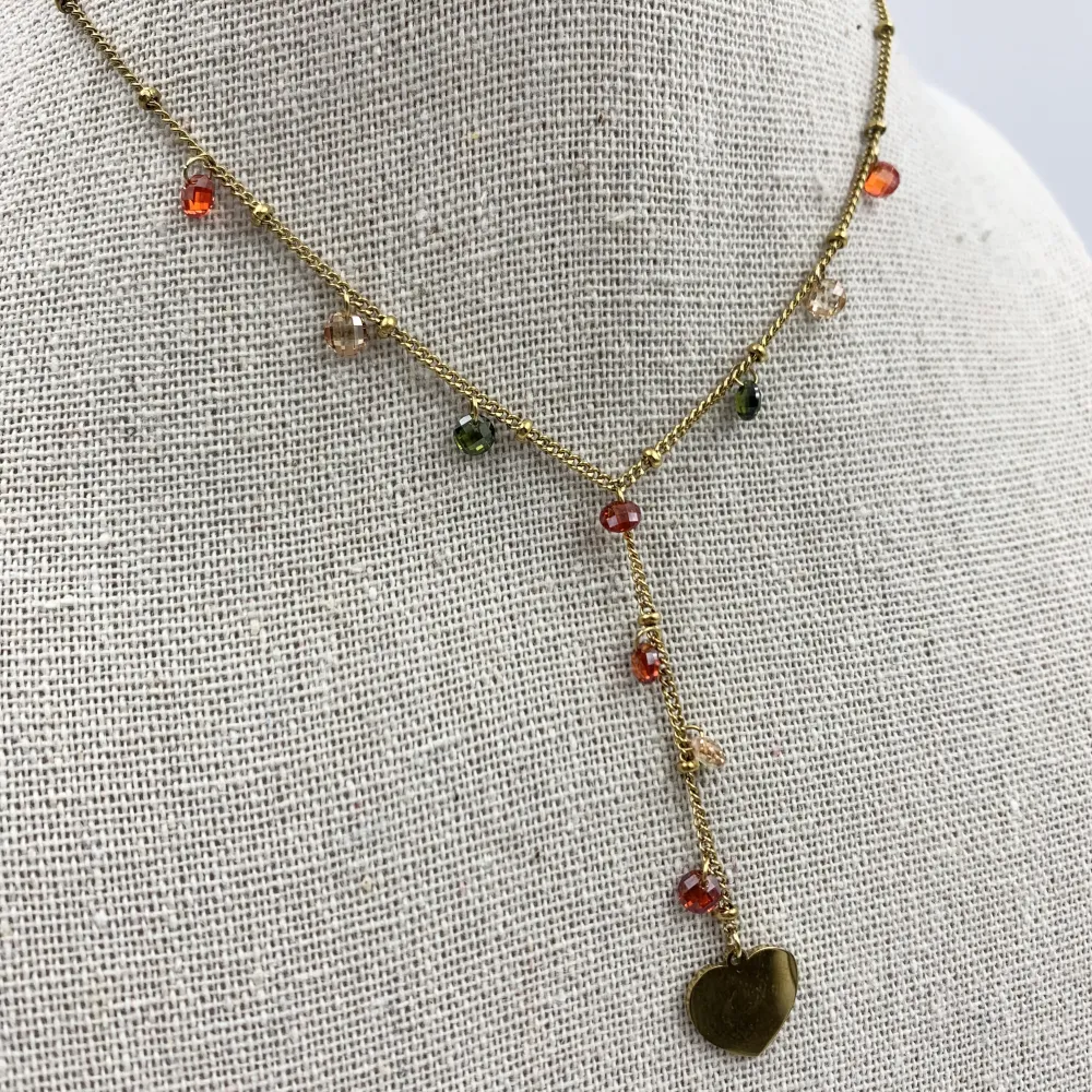 Cuore e Zirconi 3097 - Collana Corta in Acciaio - CAC104-56A