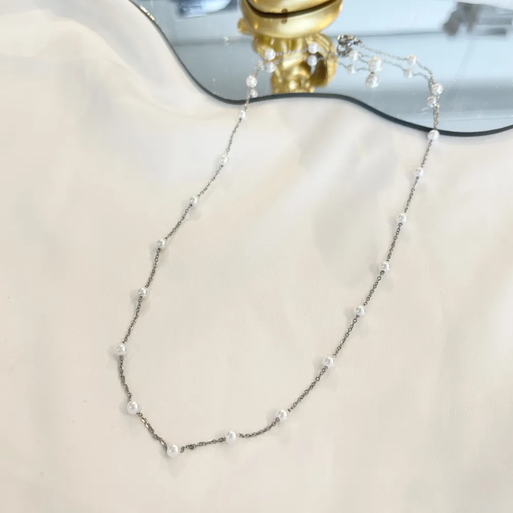 Perla-Collana Corta in Acciaio - CAC-243-55