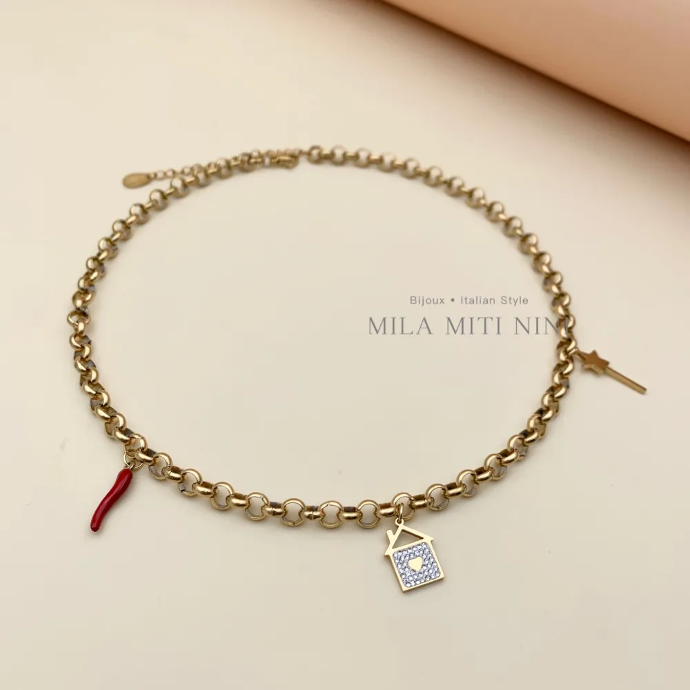 Casa Cornino Bacchetta Magica -Collana Corta in Acciaio - CAC413-1573