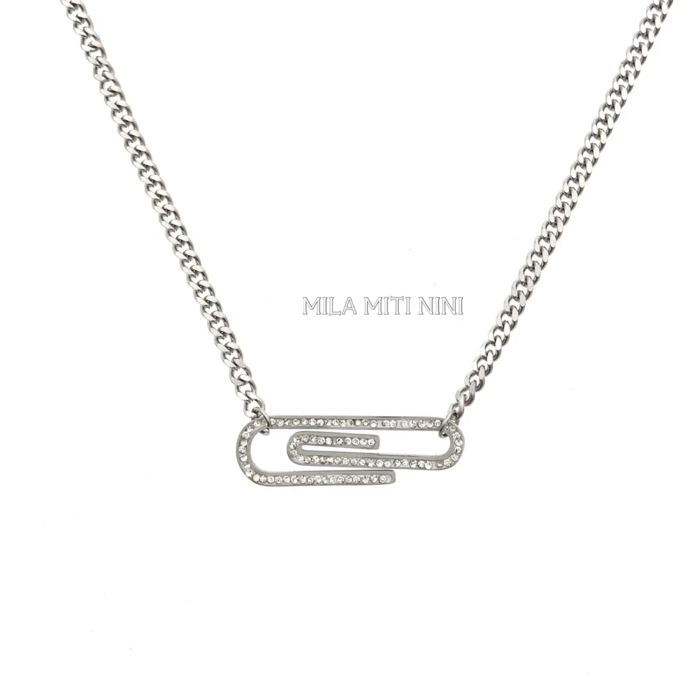 CAC413-1578-Grafetta-Collana Corta in Acciaio - CAC413-1578-Grafetta-Collana Corta in Acciaio