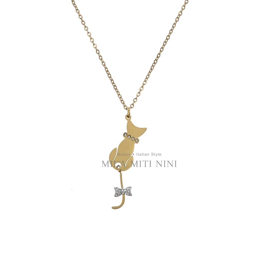 Gatto-Collana Corta in Acciaio - CAC413-1686