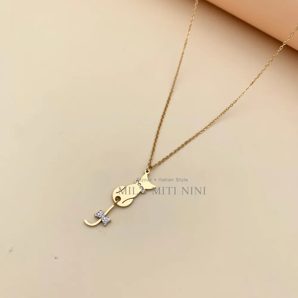 Gatto-Collana Corta in Acciaio - CAC413-1686