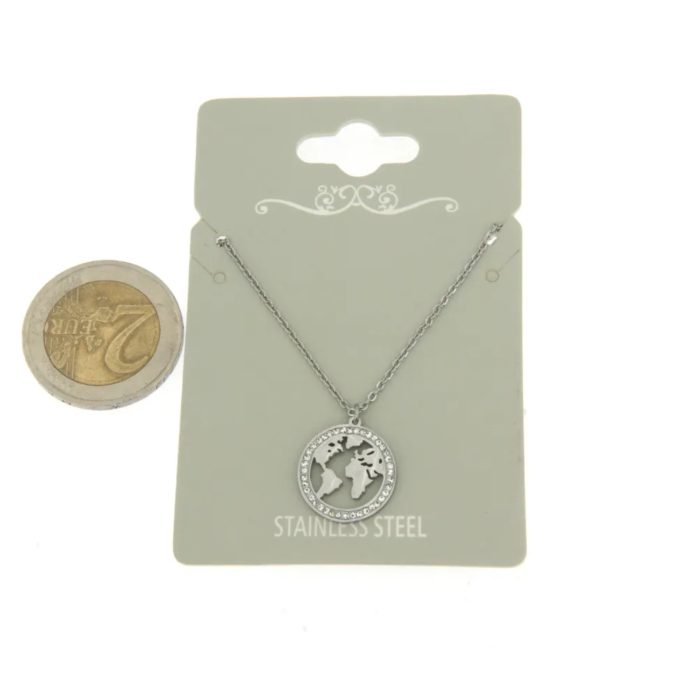 Mondo -Girocollo in Acciaio con Strass - CAC-413-168