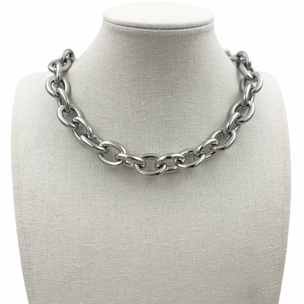 CAC7245-Catena 15x20mm- Collana Corta in Acciaio - CAC-413-2048 15x20mm