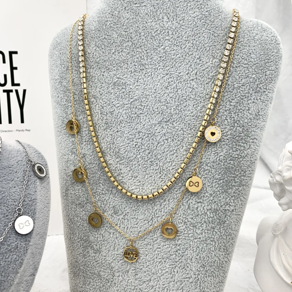 Multifilo Love Cuore-Collana Corta in Acciaio - CAC-413-2115