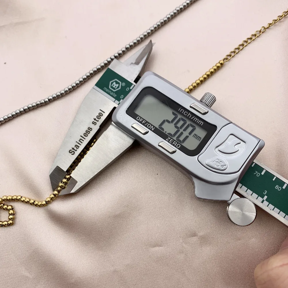 Catena Pallina 3mm-Collana Corta in Acciaio - CAC-413-2179 3mm