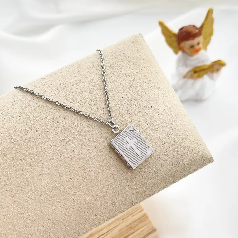 Bibbia Apribile-Collana Corta in Acciaio - CAC-413-2213