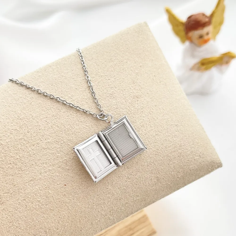 Bibbia Apribile-Collana Corta in Acciaio - CAC-413-2213