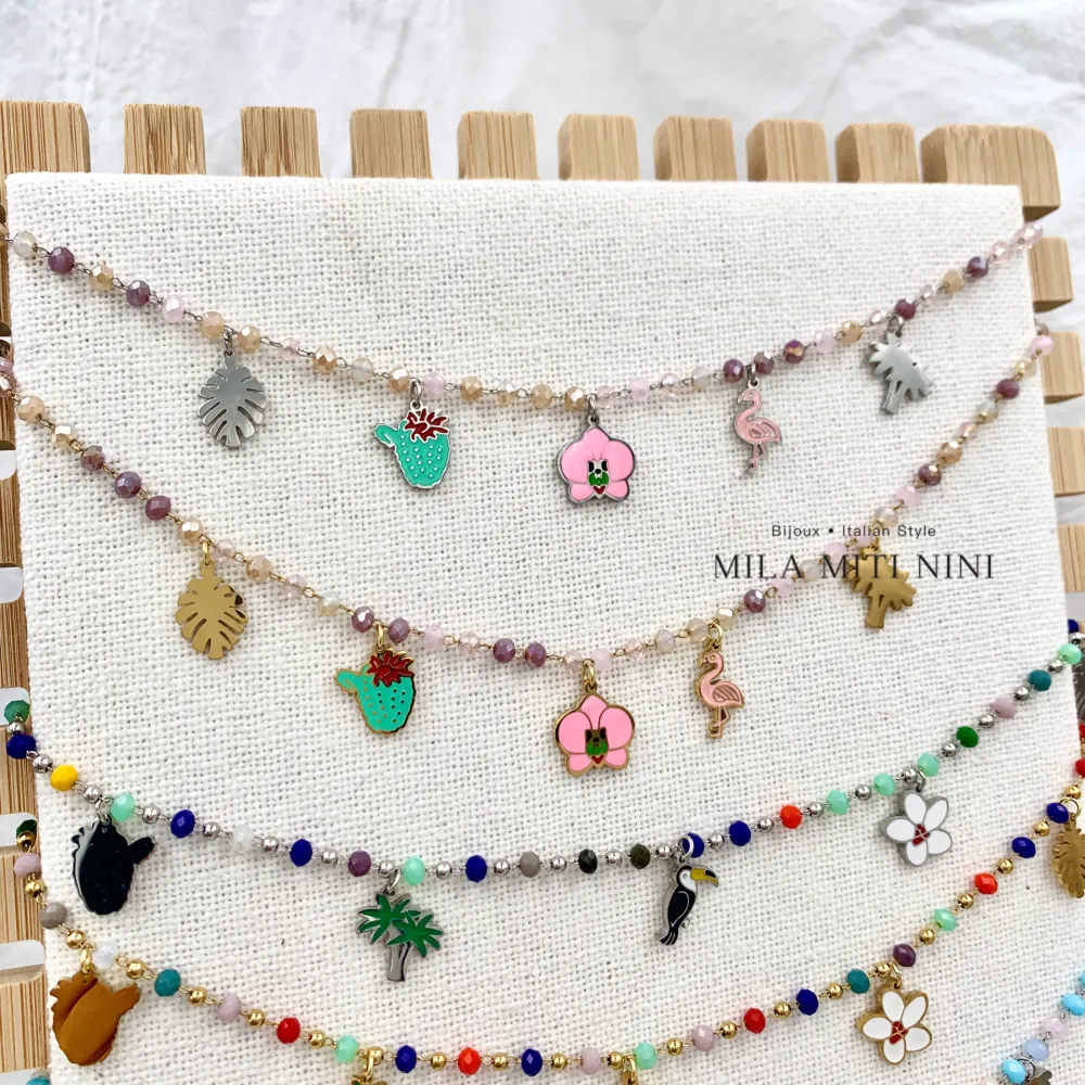 Fenicottero Palma-Collana Corta in Acciaio - CAC-413-2239