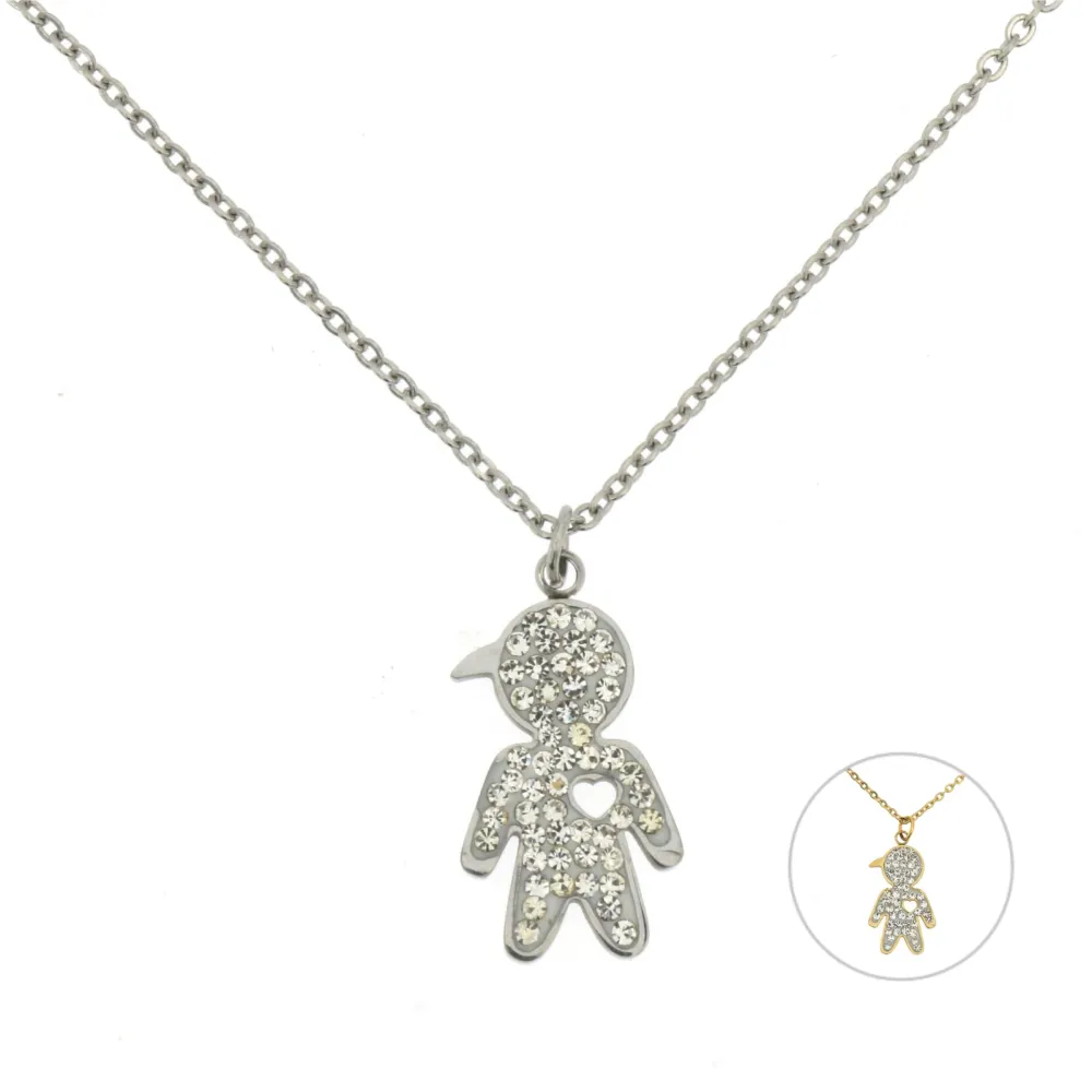 CAC-Bimbo 5311 - Collana Girocollo in Acciaio - CAC-413-2370