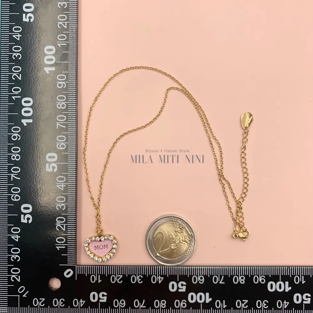 CAC413-2380-Cuore Scritte-Collana Corta in Acciaio - CAC413-2380-Cuore Scritte-Collana Corta in Acciaio