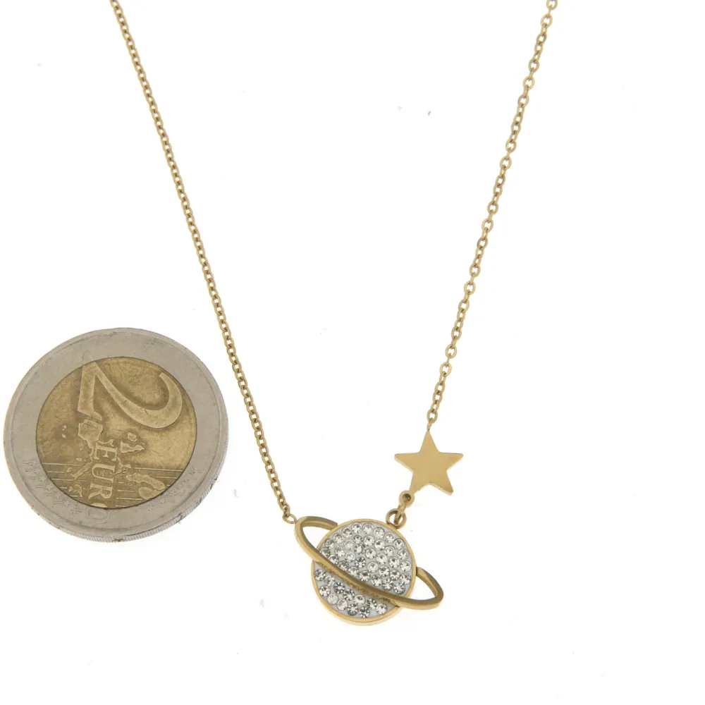 Universo - Girocollo in Acciaio con Strass - CAC-413-249