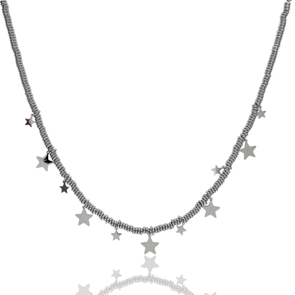 Catena Anellini con Stelle-Collane Corte in Acciaio - CAC-413-2552