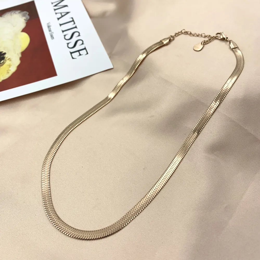 Serpente 5mm-Collana Catena Corta in Acciaio - CAC-413-2842 5mm