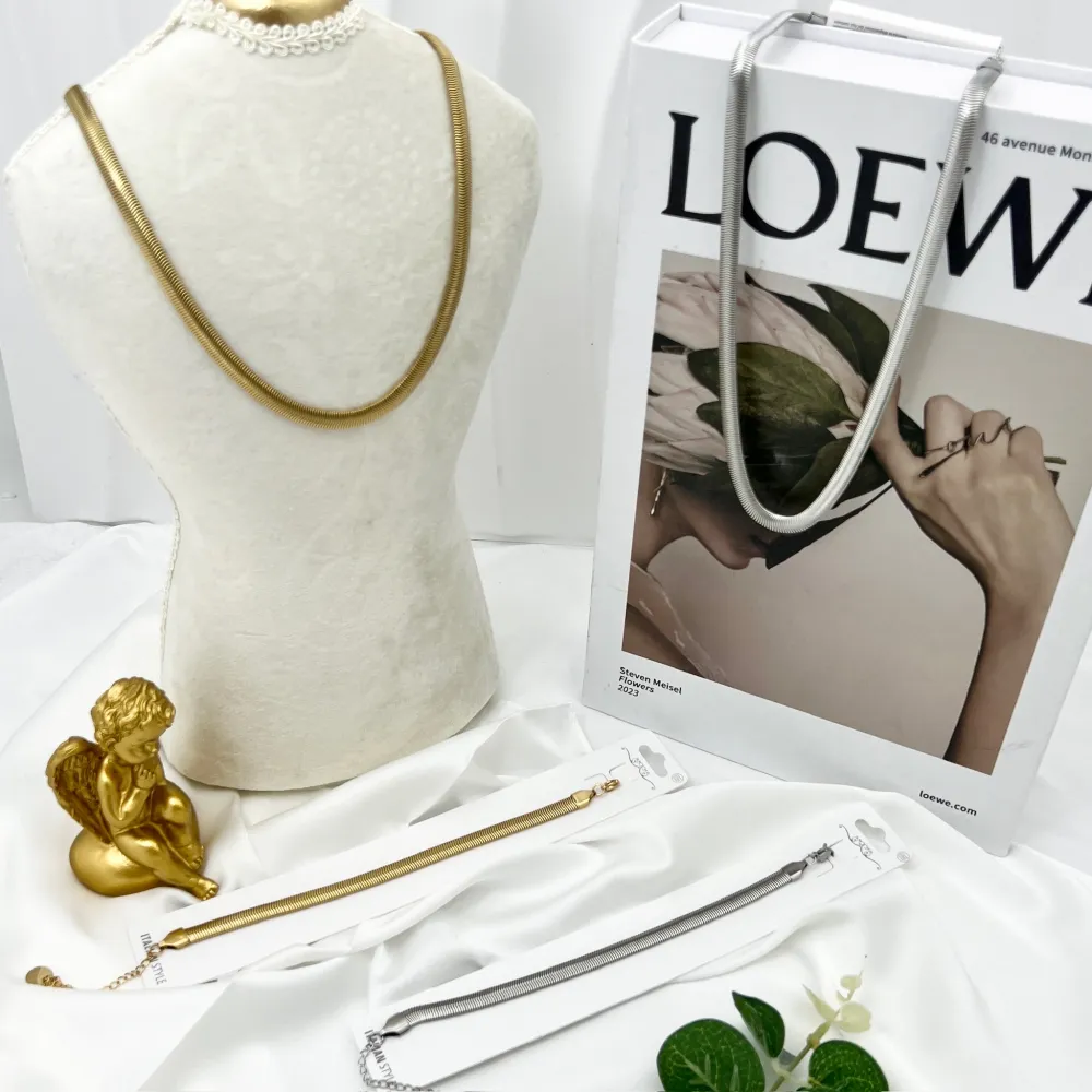 Serpente 5mm-Collana Catena Corta in Acciaio - CAC-413-3519-A